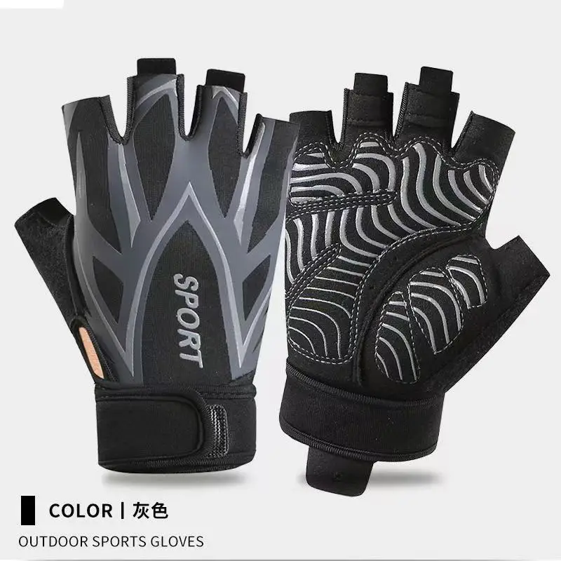 Half Finger Wrist Support Fitness Gloves Anti Callus Anti Slip Shock Absorbent Weightlifting Pull Ups Dumbbells Cycling Men Wome