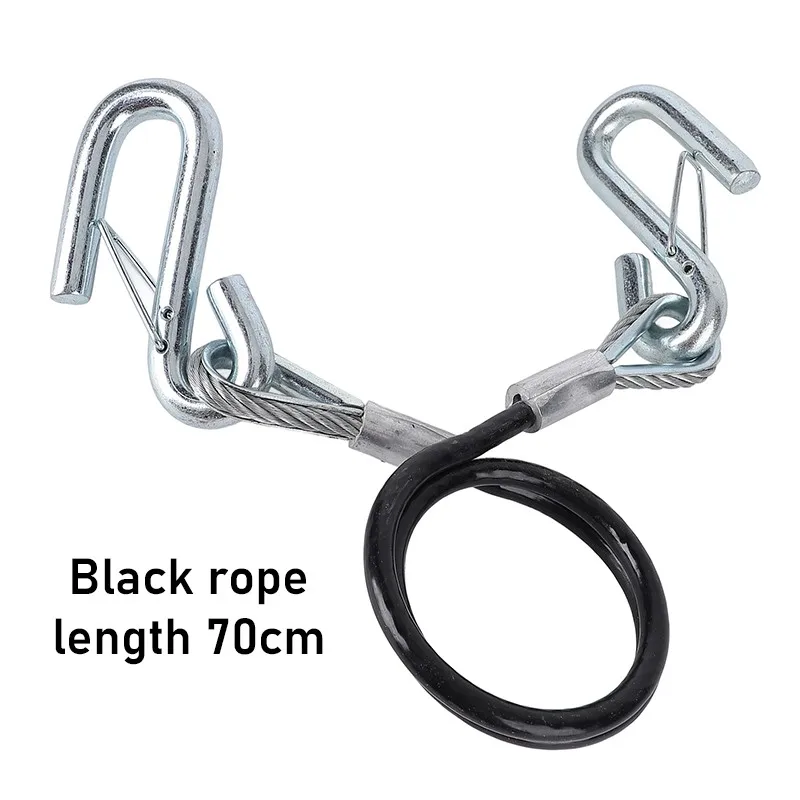 70CM Trailer Safety Chain Cable Easy Storage Adjustable Trailer Safety Cable With Hook Galvanized Iron High Strength for RV