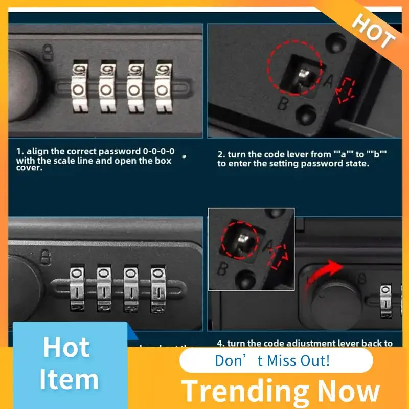 

Top Deals Outdoor Portabletravel Safe Box Large Capacity Security Lockbox Code Waterproof Key Lock Box With Removable Cable Hand