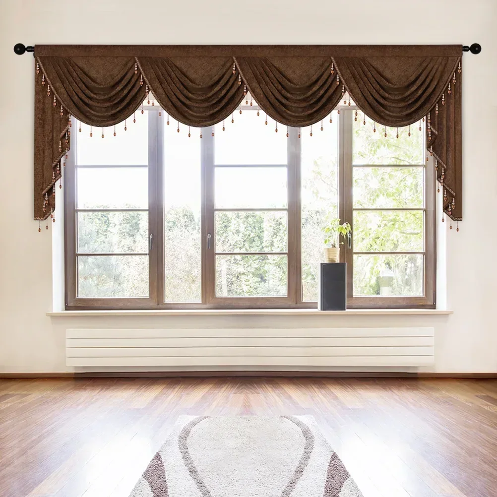 Red Blue Beige Brown Gray 8 Colors High Quality Valance Customized For Living Room Window Bedroom Hotel Kitchen Apartment