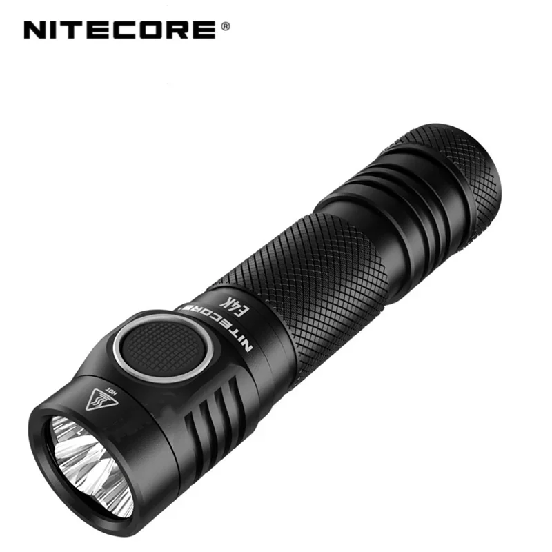 NITECORE E4K 4400Lumens Compact LED EDC Flashlight 8 Lighting Modes With NL2150HPR 18650 Battery Self-defense Troch Lantern