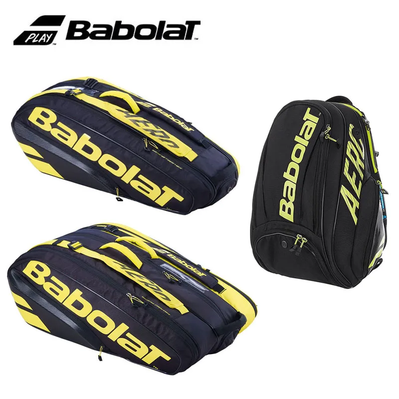 New Babolat Pure Aero Strike Series Tennis Bag Tim Court Type Yellow Tennis Racquet Backpack 6Pack 12Pack Unisex Padel Tenis Bag