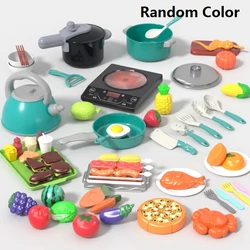 Kids Kitchen Toy Accessories, Pretend Cooking Playset with Play Pots and Pans, Utensils Cookware Toys, Play Food Set, Toy Vegeta