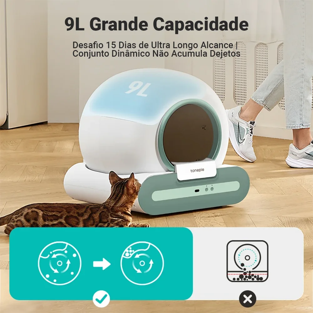 Newpet Automatic Smart Cat Litter Box Self Cleaning 65L App Control Pet Cats Toilet Litter Tray Ionic Deodorizer Arenero Gato