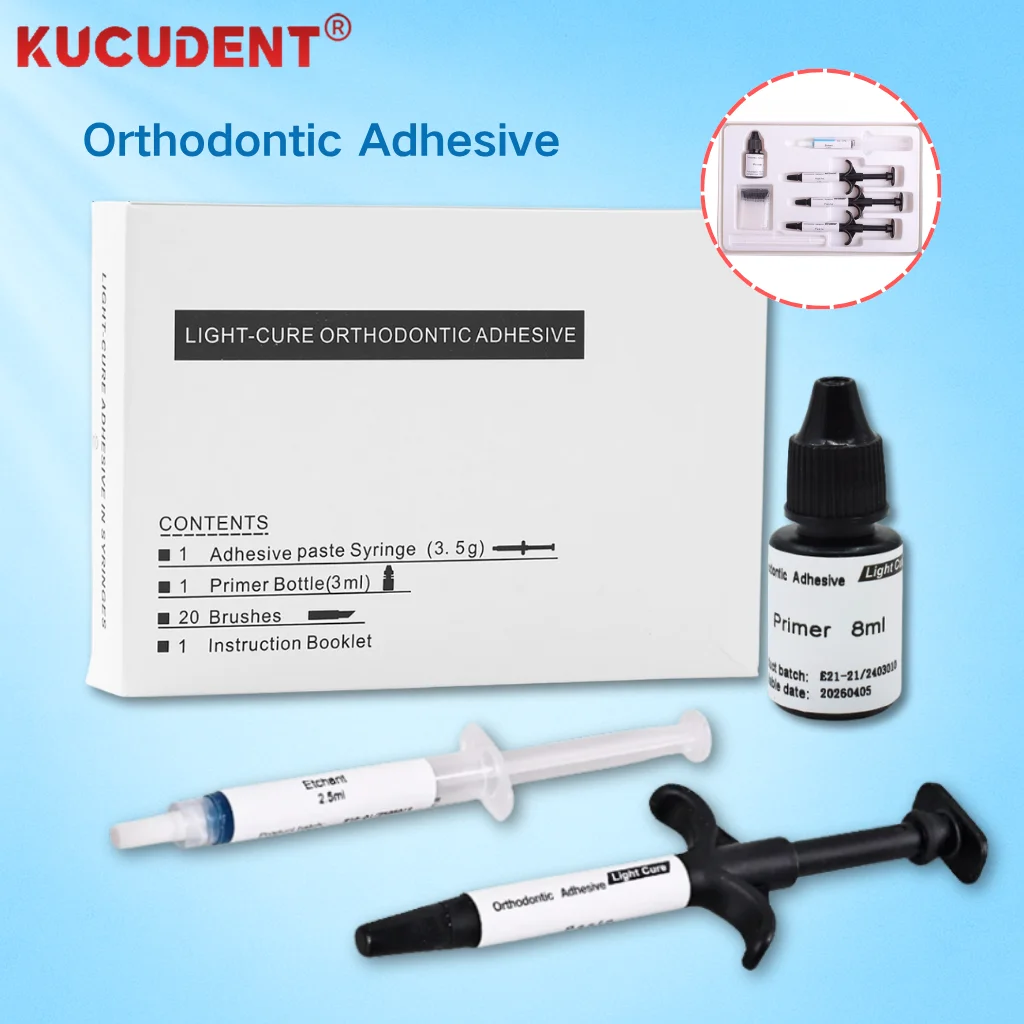 

Dental Orthodontic Adhesive Kit for Bracket Brace Teeth Light Curing Bonding Resin Glue Paste Primer Etching Gel Dentistry Tool
