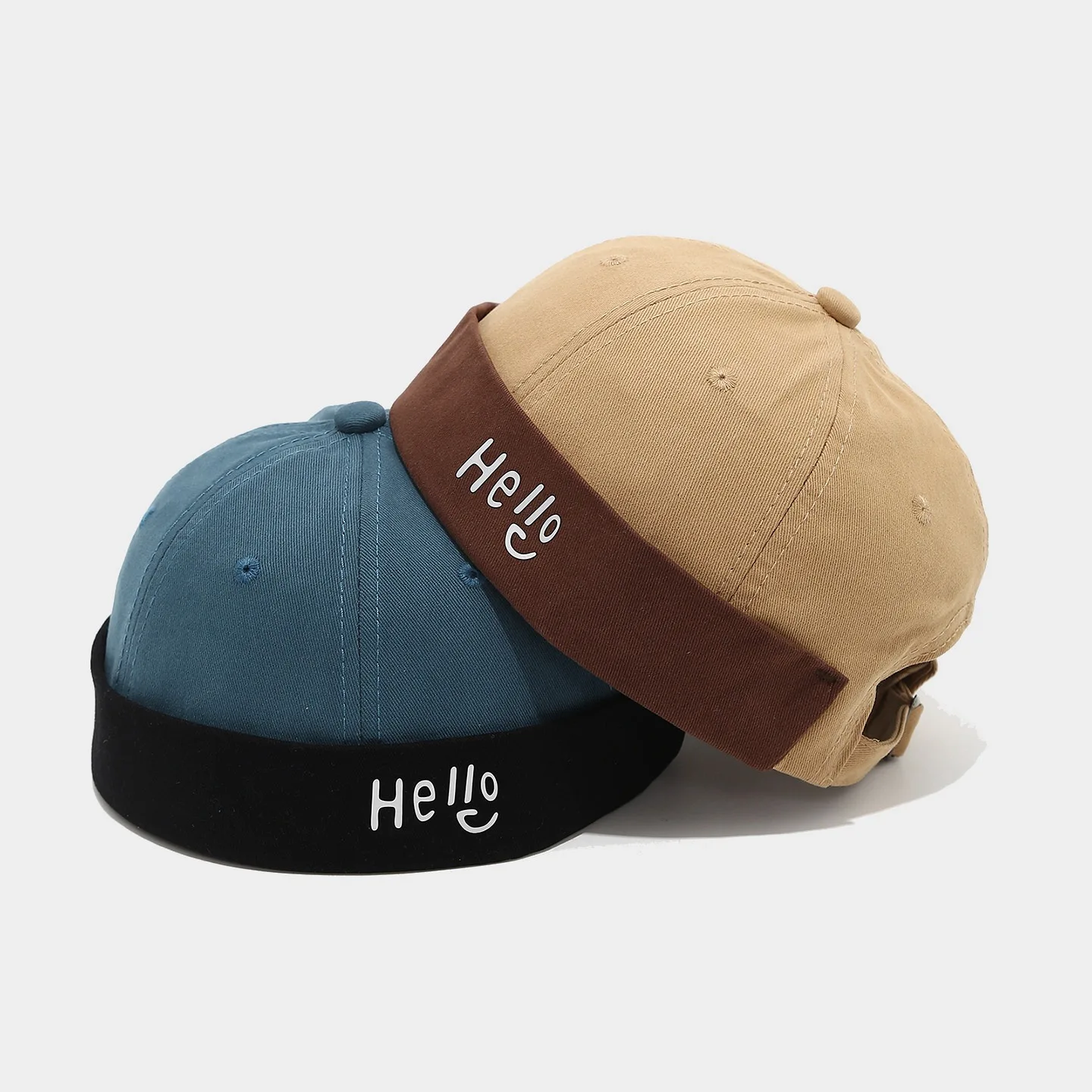 Vintage Dome Hat Cotton Splicing Melon Cap Unisex Adjustable Hip Hop Sport Docker Hat For Women Men Bonnet Beanies