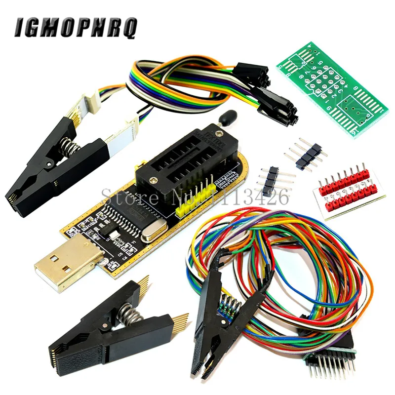 CH341A 24 25 Series EEPROM Flash BIOS USB Programmer Module SOP16 SOIC16 Test Clip for 25 series RT809F TL866CS TL866A