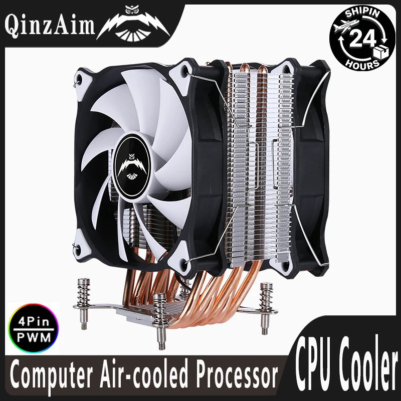 

Кулер для процессора QiuzAim с 6 тепловыми трубками, 120-мм бесшумный вентилятор, 4-контактный/PWM, воздушное охлаждение, для процессоров X79 X99, совместим с LGA2011 2066 115x 1200 1700