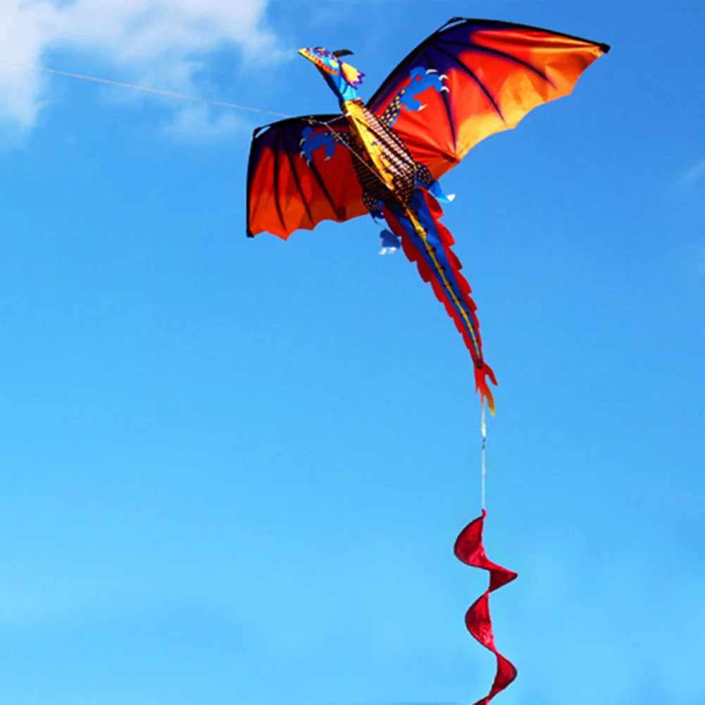 3D Dragon100M Kite Single Line With Tail Outdoor Sports Fun Toy Family Parent-child Interaction  Rainbow Kite