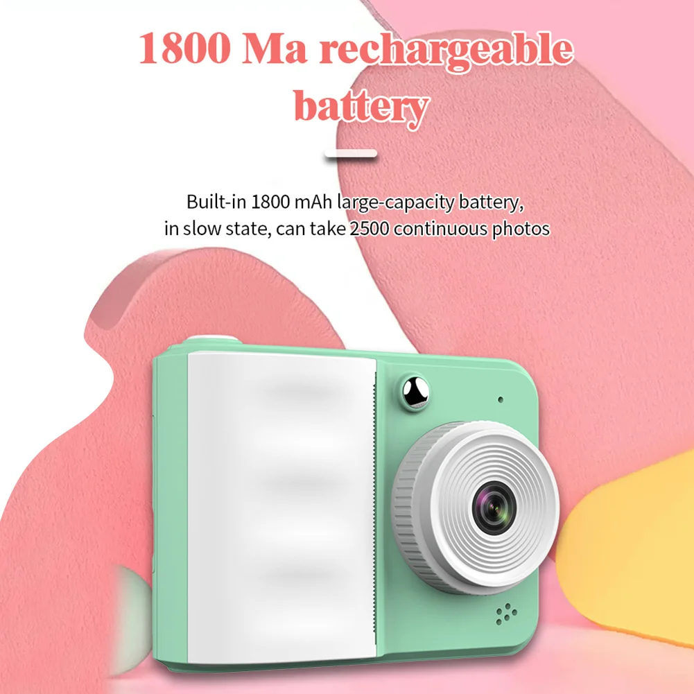 1080P Thermal Print Camera with Print Photo Paper Instant Print Camera USB Charging Christmas Birthday Gifts for 3-12 Years