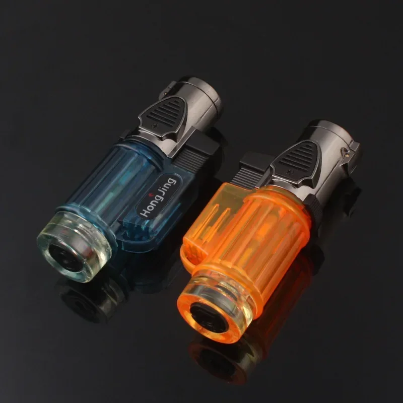 Visible Gas Blue Flame Torch Turbo Lighter Spray Gun Electronic Lighter  Gas Lighter 1300C Butane Cigar Lighters Gadgets for Men