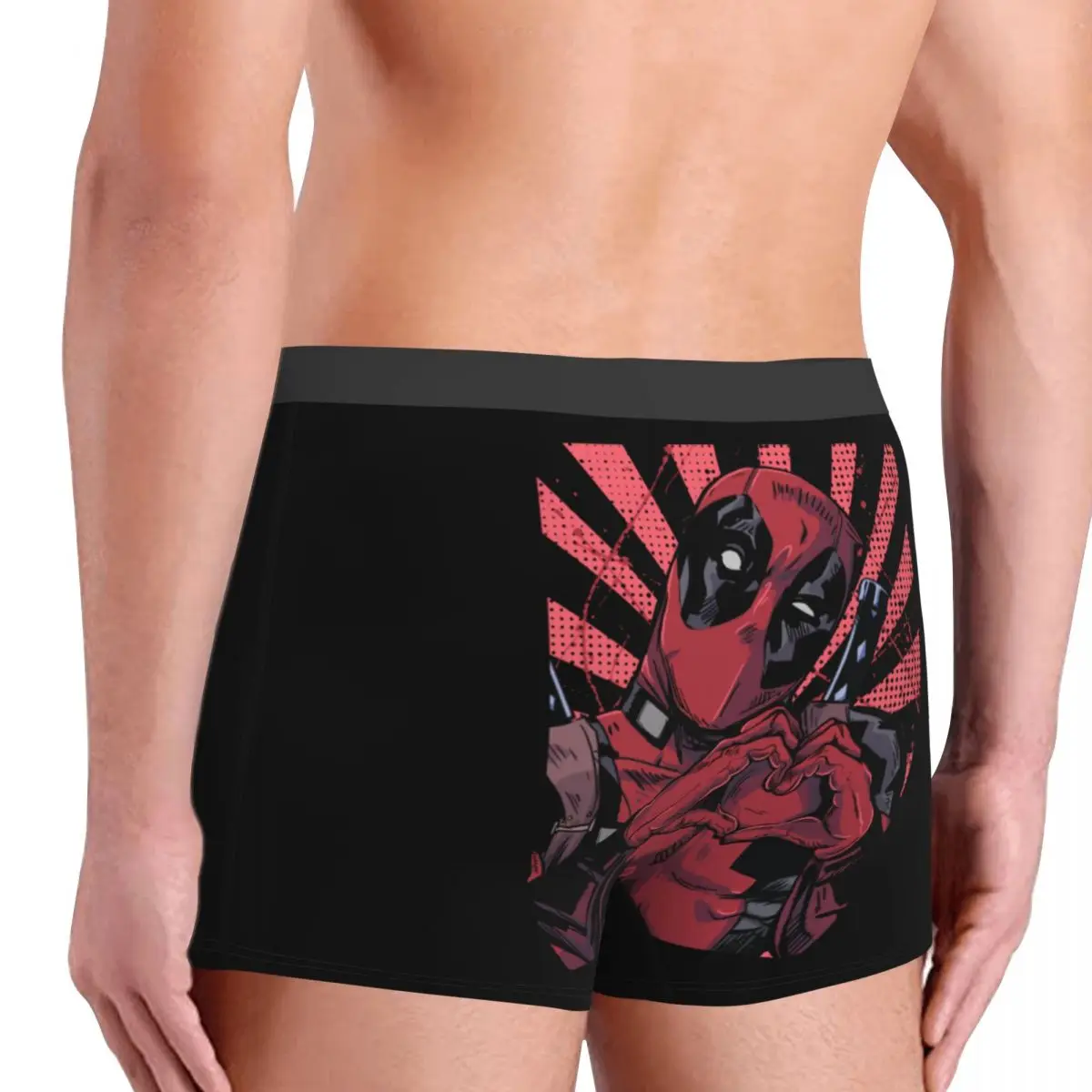 Custom Deadpool Hand Heart Underwear Men Breathable Boxer Briefs Shorts Panties Soft Underpants For Homme