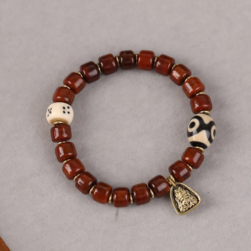 Original Tibetan-style yak bone bracelet, vintage ethnic-style jewelry, Nepalese cultural bracelet accessory