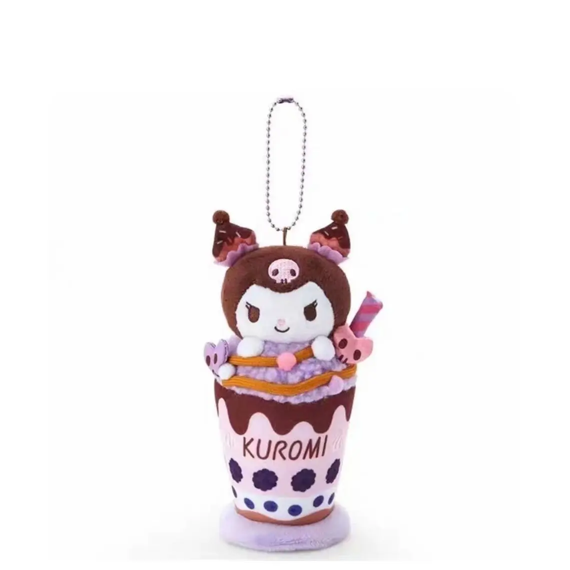 Hello Kitty Pom Pom Purin Cartoon Colorful Fruit Dessert Cup Plush Stuffed Toy Keychain Tote Bag Pendant Birthday Gift Student view 3