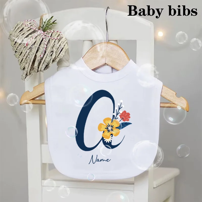 Customized Bib Featuring a Personalized Initial and Name Design Suitable for Both Girls and Boys Ideal as a Newborn Saliva Towel