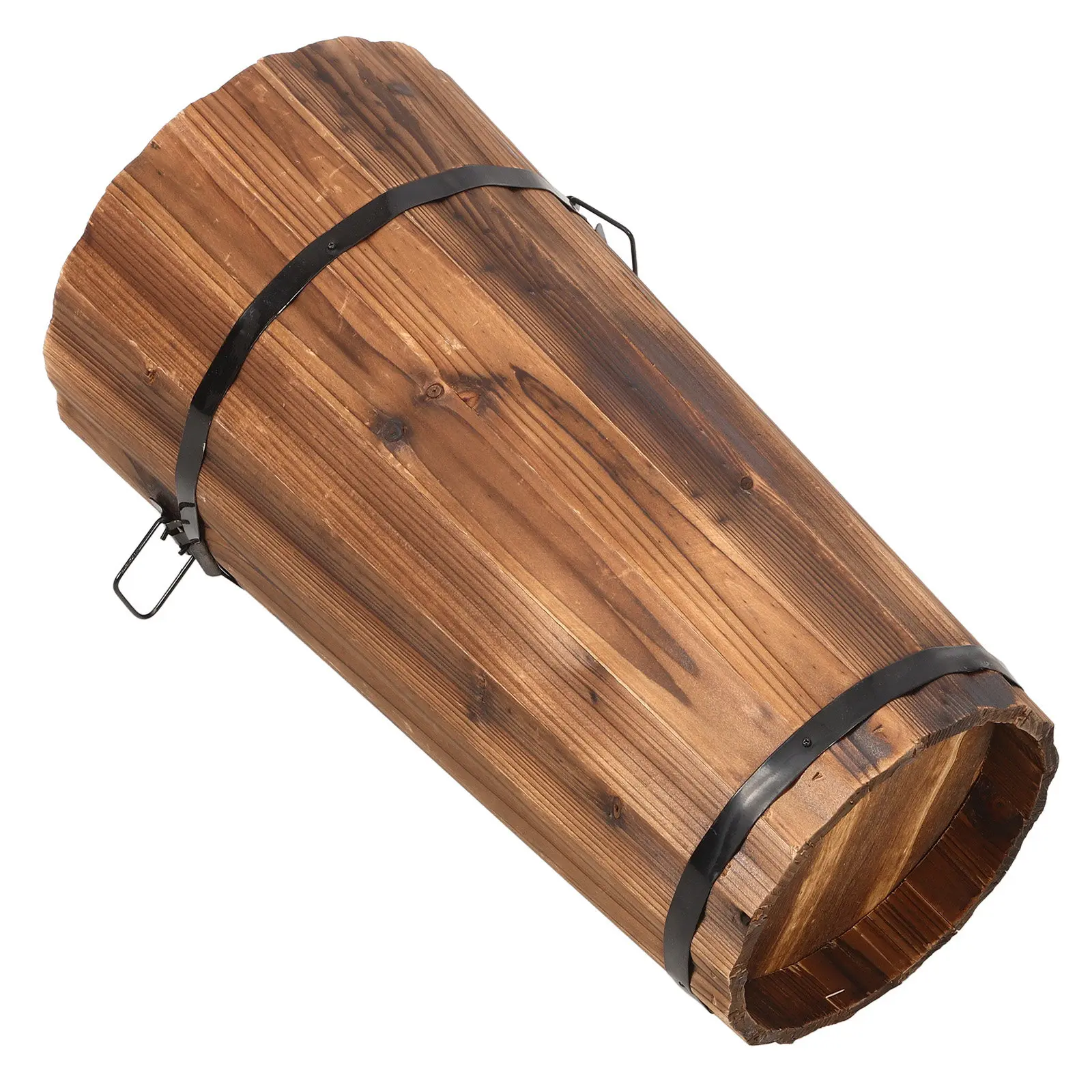 

Wood Umbrella Bucket Wooden Umbrella Holder Large Capacity Entryway Storage Rack Stable Organizer for Umbrellas Canes Magazines