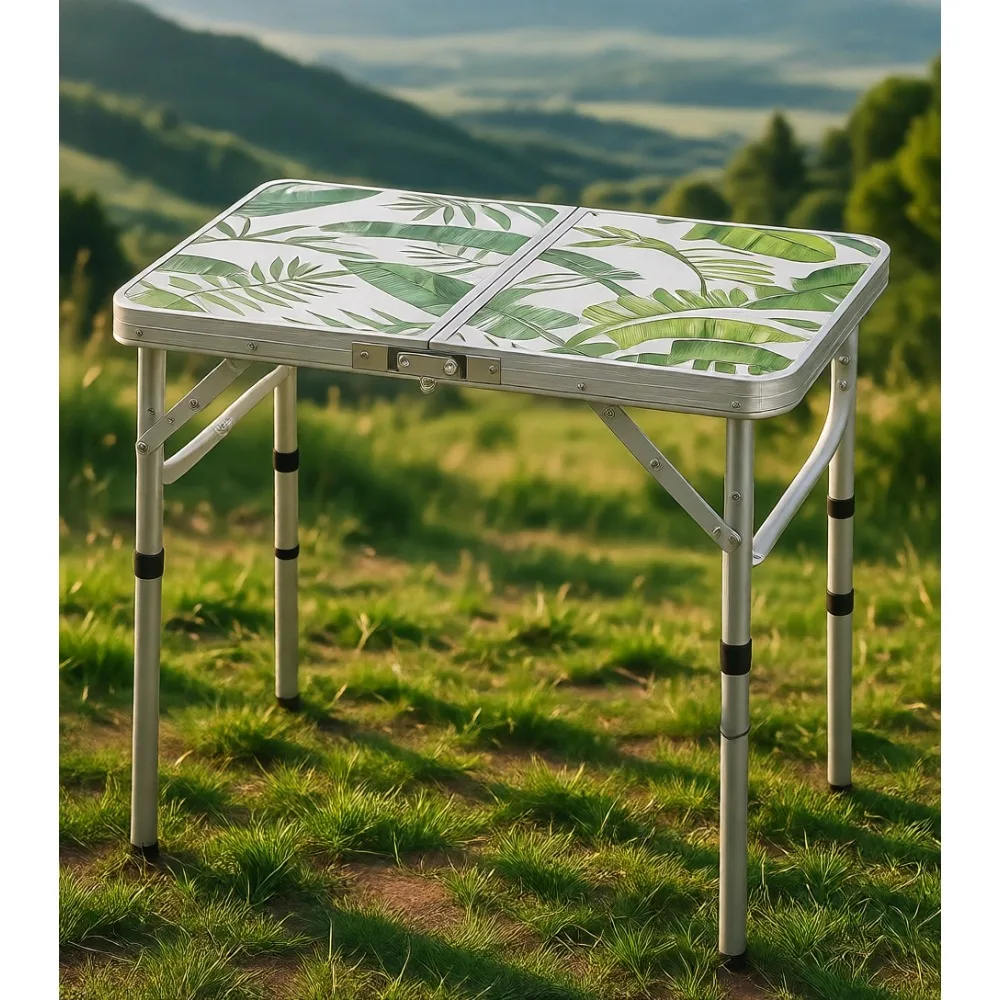 

Складной походный стол 2 фута, регулируемая высота, алюминиевый, легкий, портативный, с ручкой для переноски, для пикника, барбекю, пляжа