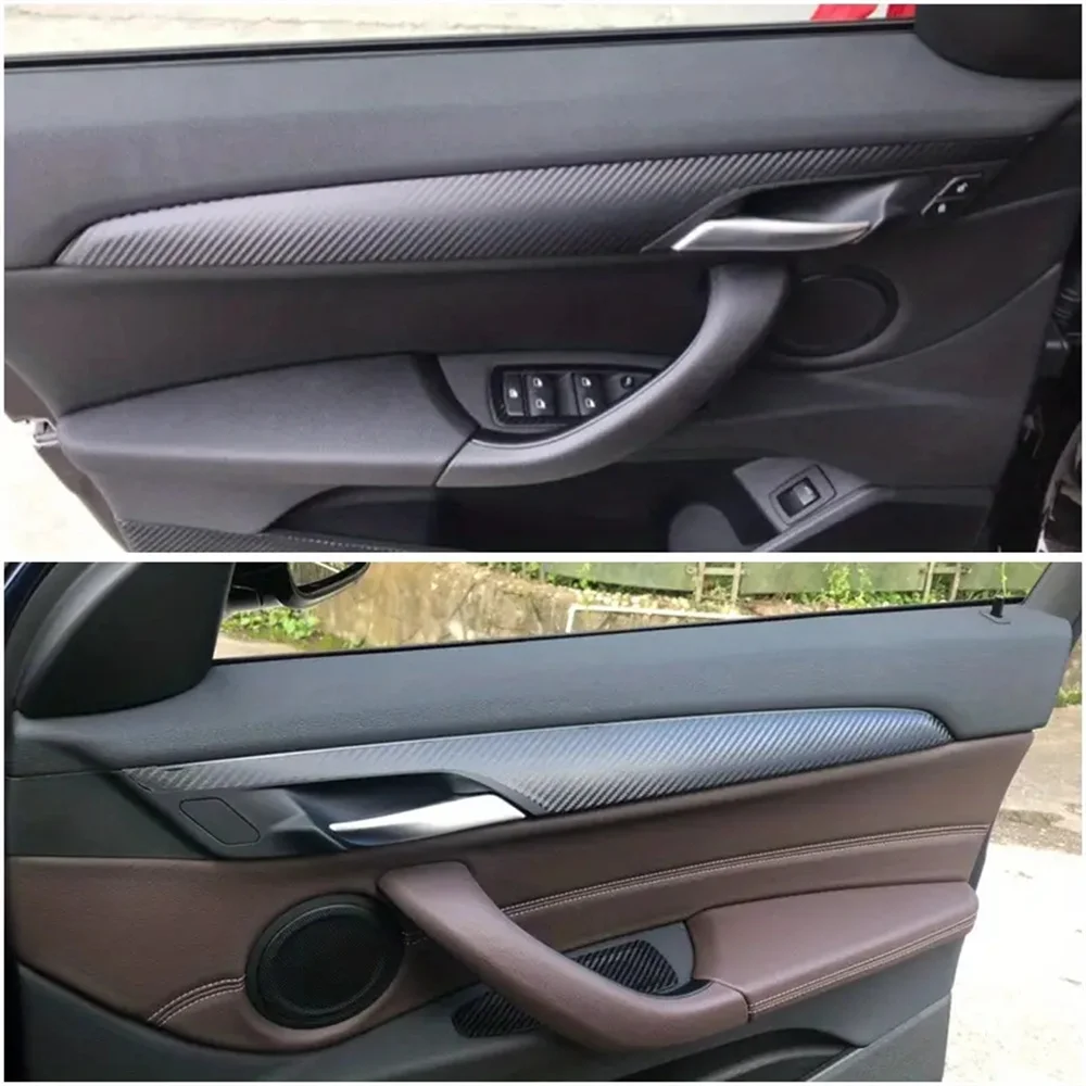Carbon Fiber For BMW X1 X2 F48 F39 2016-2021 Car Film Interior Stickers Center Console Gear Dashboard Air Door Handle Lift Panel