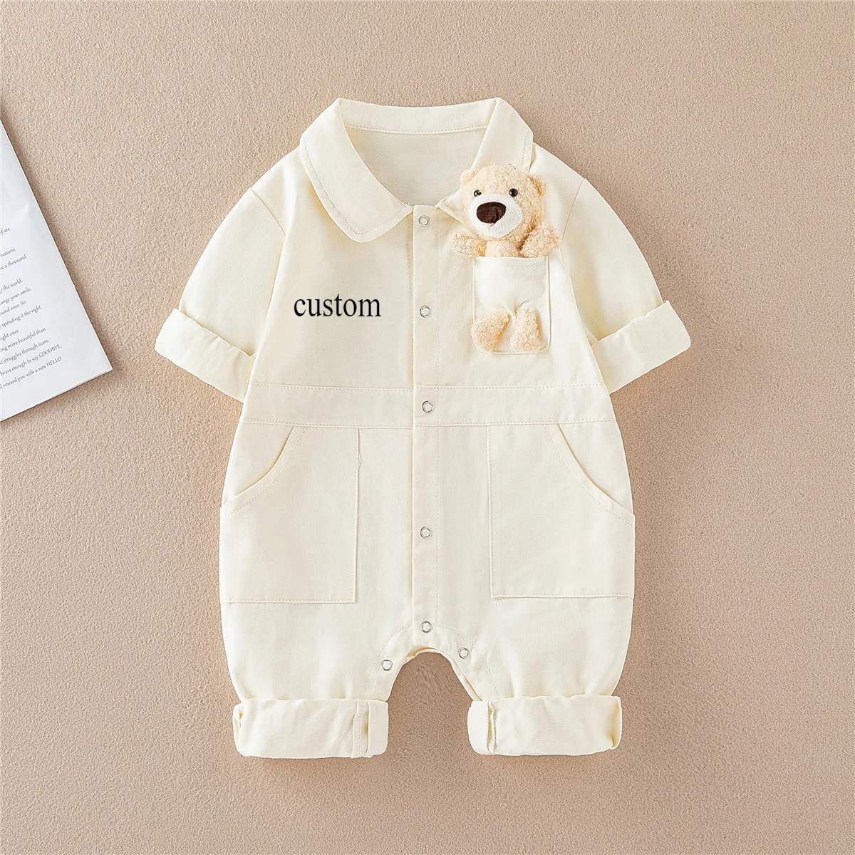 Personalize Handsome Denim Jumpsuit Infant Children Spring Festival Stylish Baby Clothes Going Clothes Trendy Clothe Custom Name