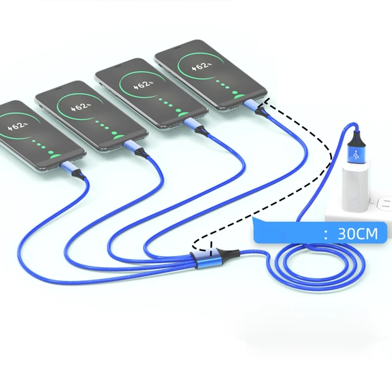 5 IN 1 USB C Cable 1.2M 5A USB to Type-C Charging Port For Type-C Mobile Phone Charging Cable Universal multi-function