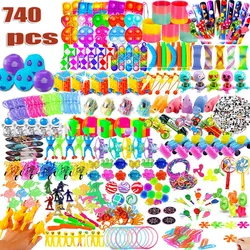 740PCS for Kids Adults Stress Relief Sensory Toy Set Bulk Stocking Stuffers Carnival Treasure Box Fills Classroom Prizes Gifts P