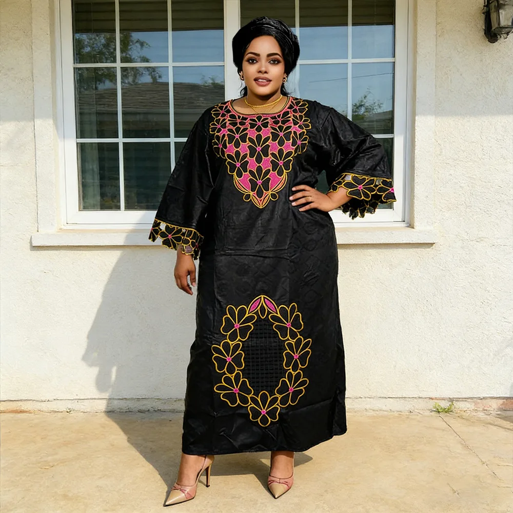 

African Clothing Traditional Dashiki Embroidery Wedding Party Boubou Africain Femme African Dresses for Woman Turkey Dress Gown