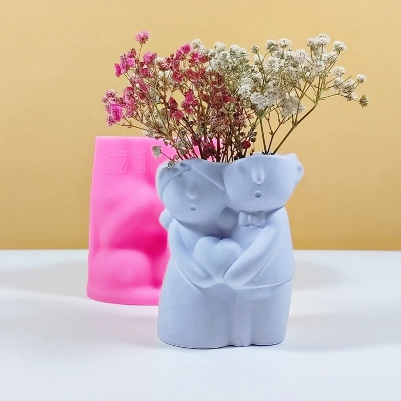 

1PC Couple Vase Resin Silicone Mold for Handmade Flower Pots Pen Holder Concrete Cement Gypsum Molds Home Decorations