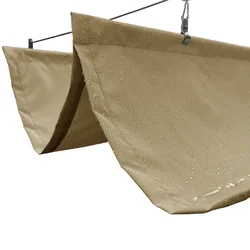 Khaki Anti-UV 300D Polyester Waterproof Telescopic Sun Shade Net Garden Sun Cover Balcony Terrace Rainproof Sunshade Sail Canopy