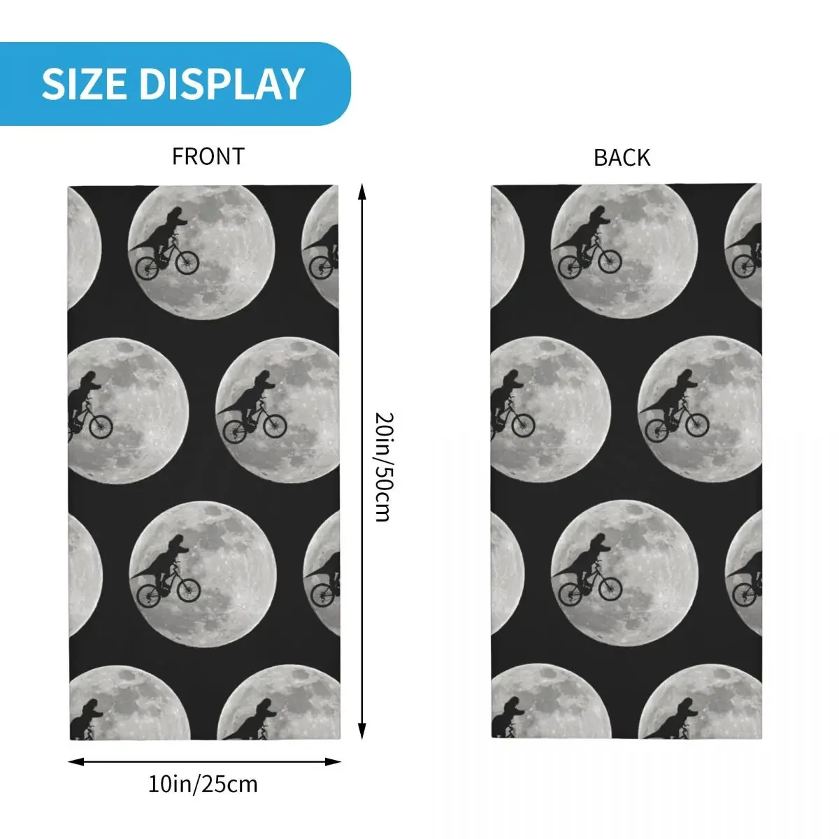 Dinosaur On The Moon Neck Gaiter Printed Unisex Face Mask Scarf Warm Headband Hiking Windproof