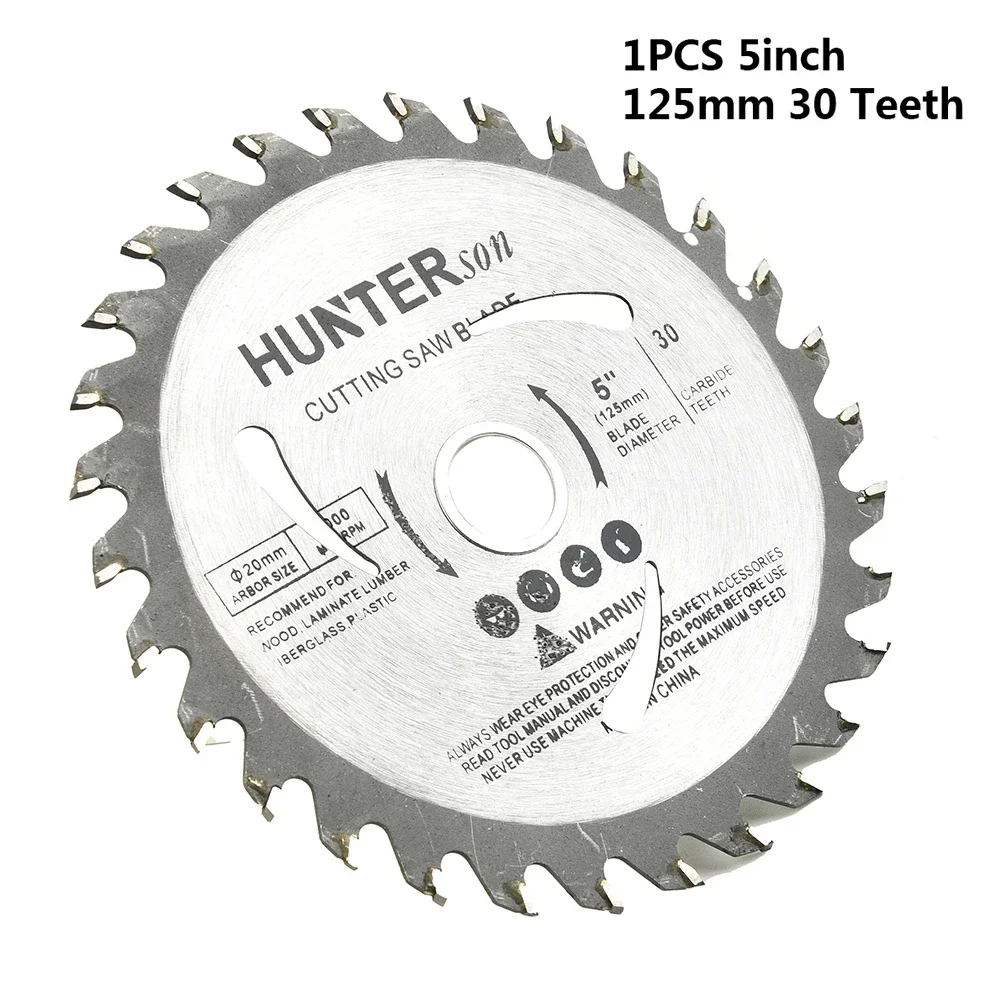 

5" 125mm Circular Saw Blade Wood Cutting Disc 30 Teeth 20mm Bore Carbide Cutting Disc Composite Board Solid Wood Cut Parts
