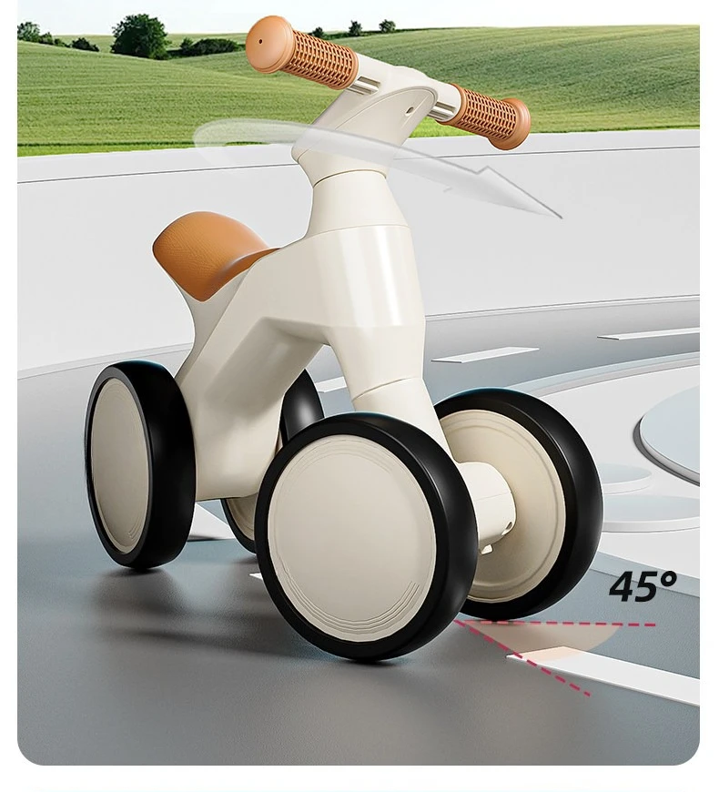 Anti-Rollover Toddler 4-Wheel Balance Sliding Scooter, Baby Walker Toy, Birthday Gift for Kids 1-3 Years Old