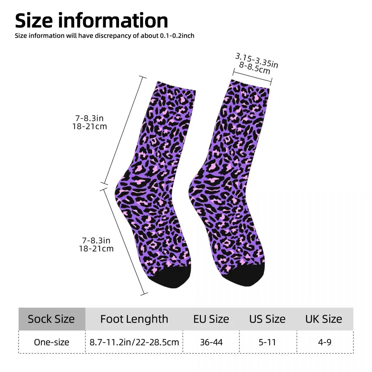 Purple Cheetah Print Men Women Socks Cycling Novelty Spring Summer Autumn Winter Stockings Gift