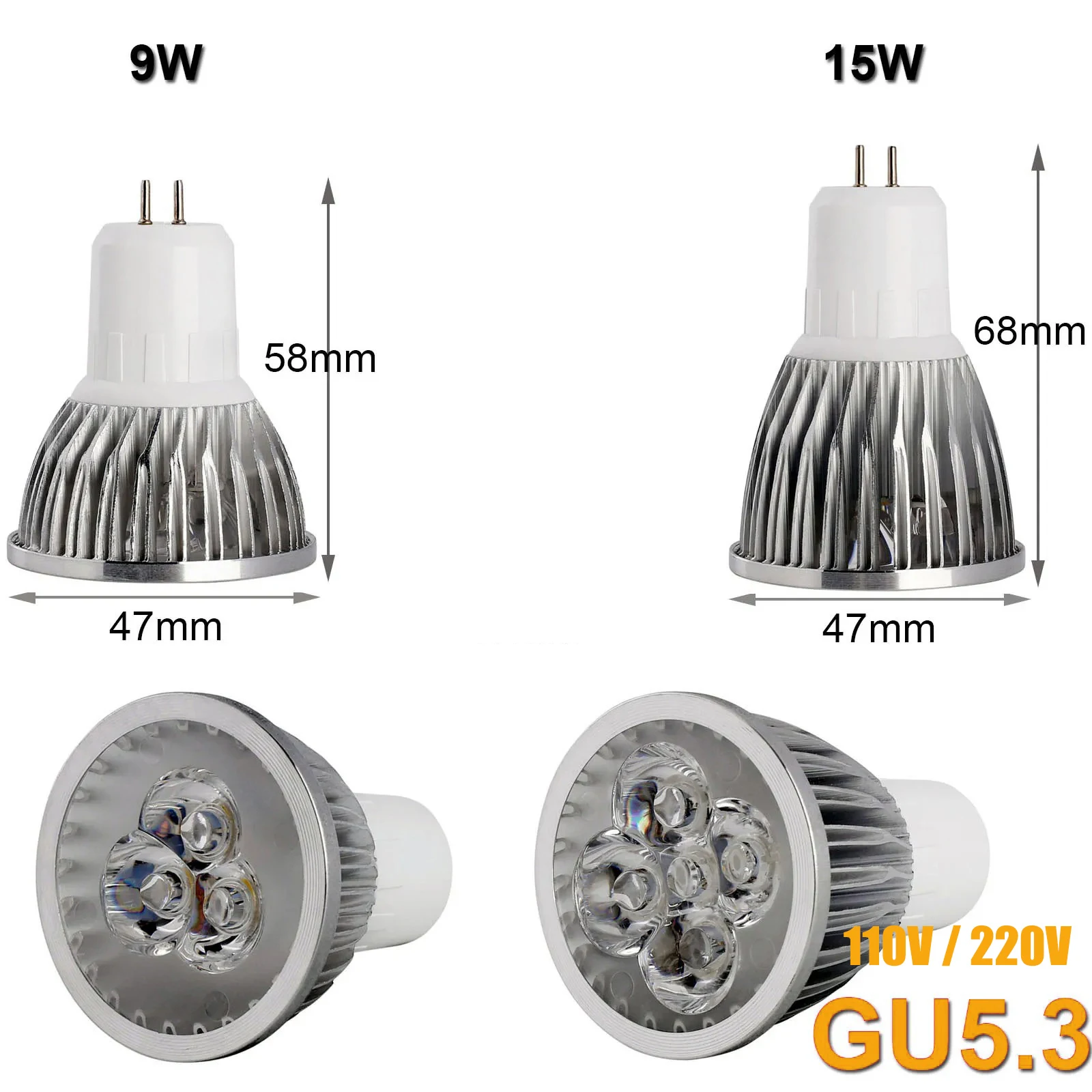 10 X Ledバルブスポットライト9 W 15 W Gu 10 MR 16 3200 k装飾ランプE 27超点灯冷/暖/中性白色応急点