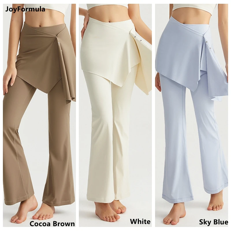 Fake Two-Piece Pantskirt Removable Micro-Pull Pants High-Waist Butt-Lifting Sports Fitness Tight Pants for Women
