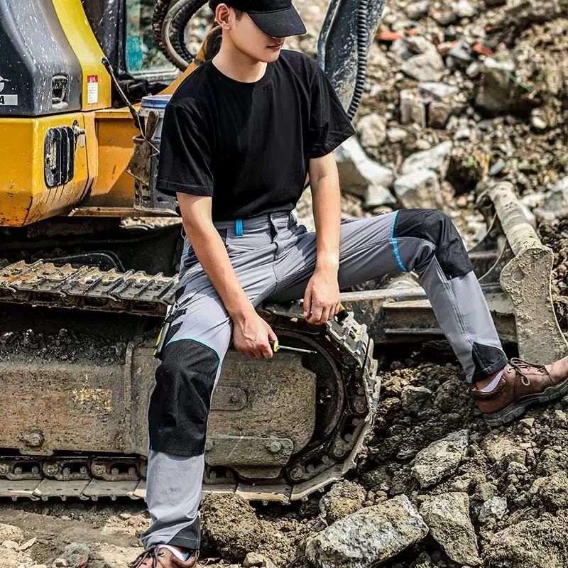 

High Elasticity Work Pants Factory Workshop Working Repairman Pants Men Safety Cargo Trousers