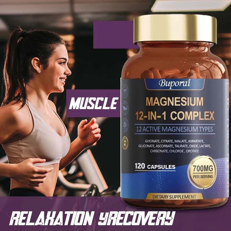 12-IN-1 Magnesium Complex - Supports Muscle Relaxation, Nerve Health, Energy Production, and Deep Sleep, Relieving Stress