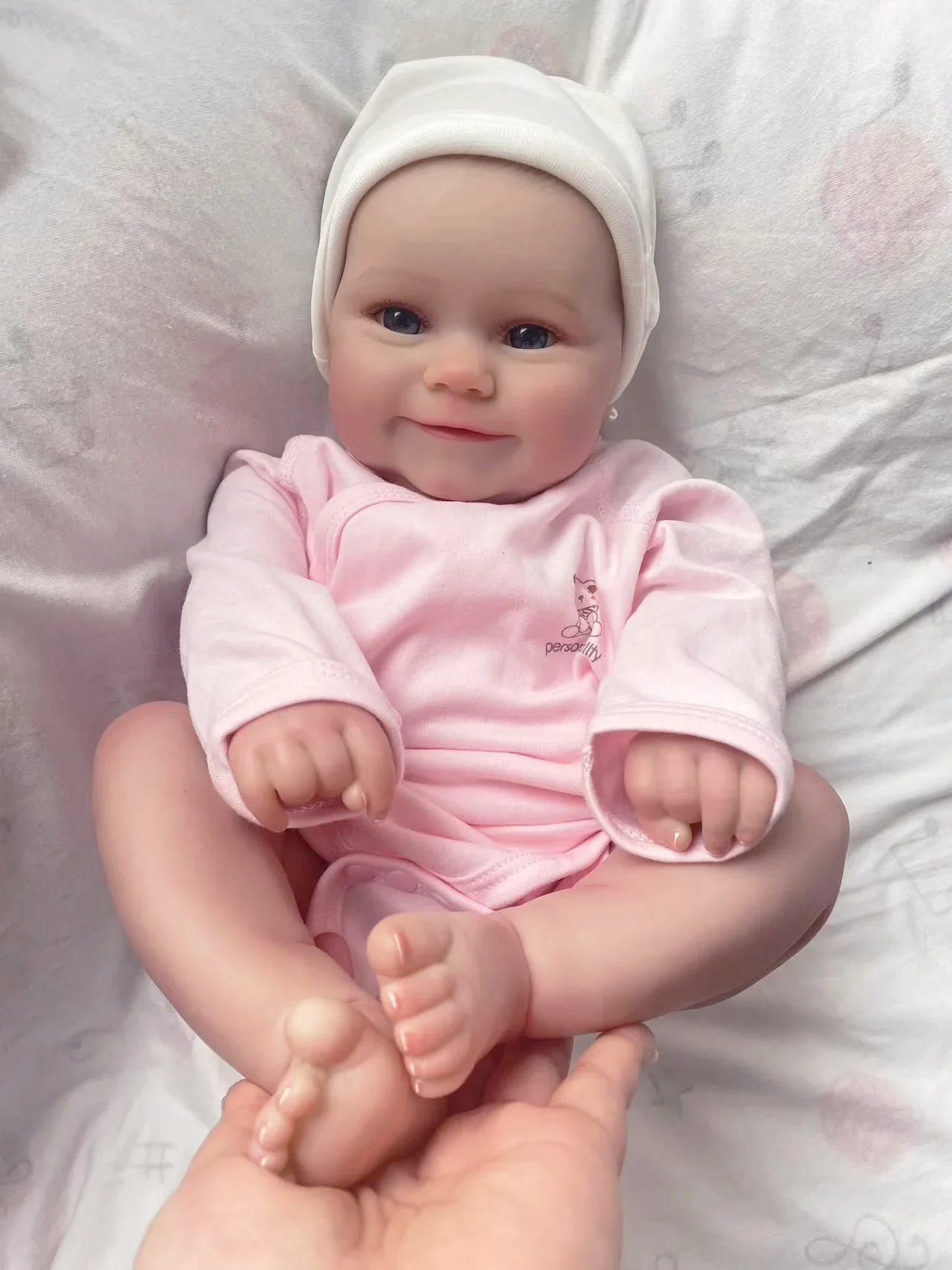 

48CM Maddie Already Painted Finished Reborn Doll Handmade Lifelike Baby Girl Genesis Hand Paint 3D skin Tone Visible Veins