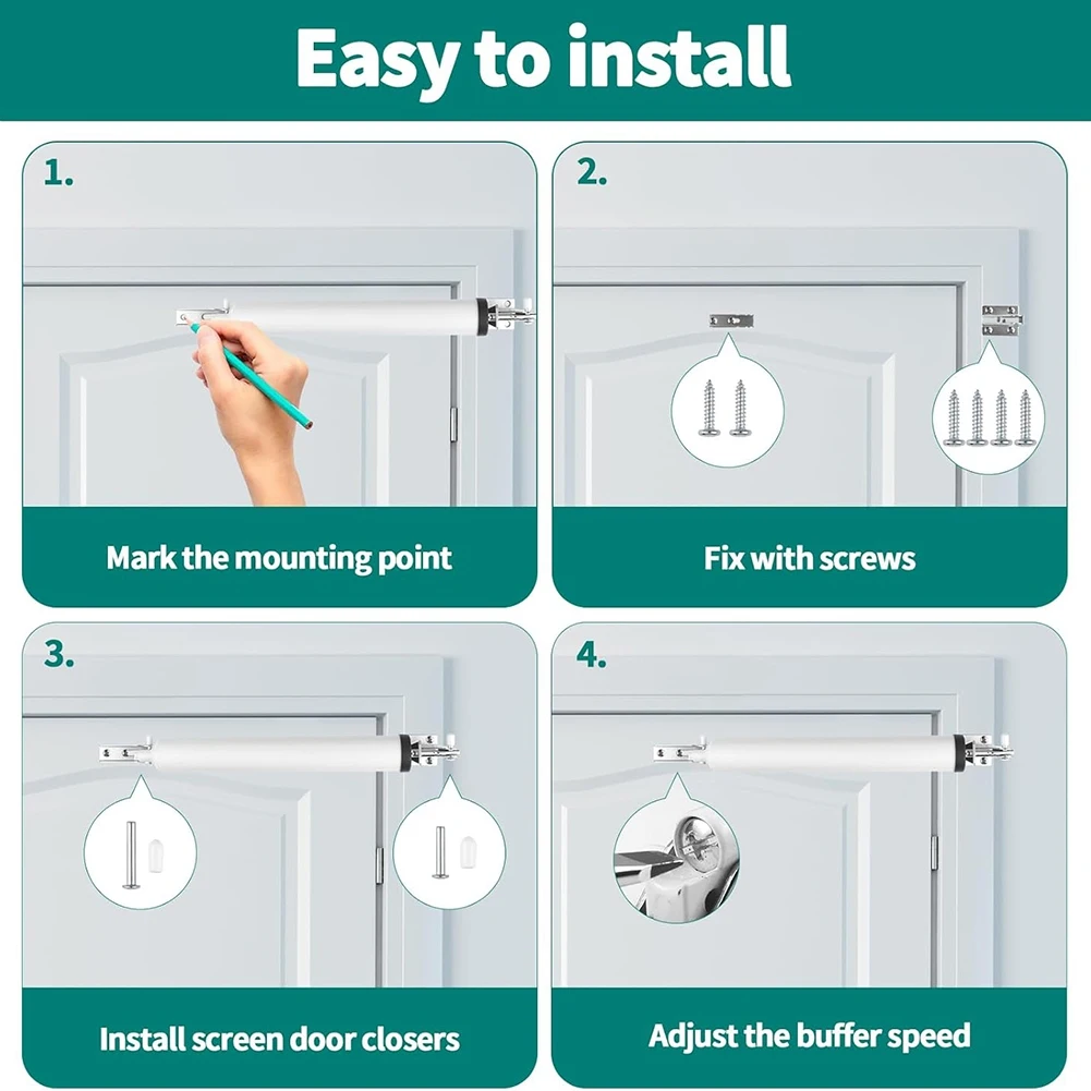 مجموعة أدوات إغلاق باب الشاشة السريعة والعاصفة، شاشة هوائية وباب عاصفة أقرب، مجموعة مزلاج بزر ضغط لباب الشاشة والعاصفة #5