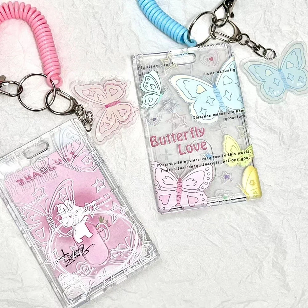 Butterfly Photocard Holder 3 inch Ins Card Case Credit ID Bank Card Photo Display Holder Bus Card Protective Case Pendant