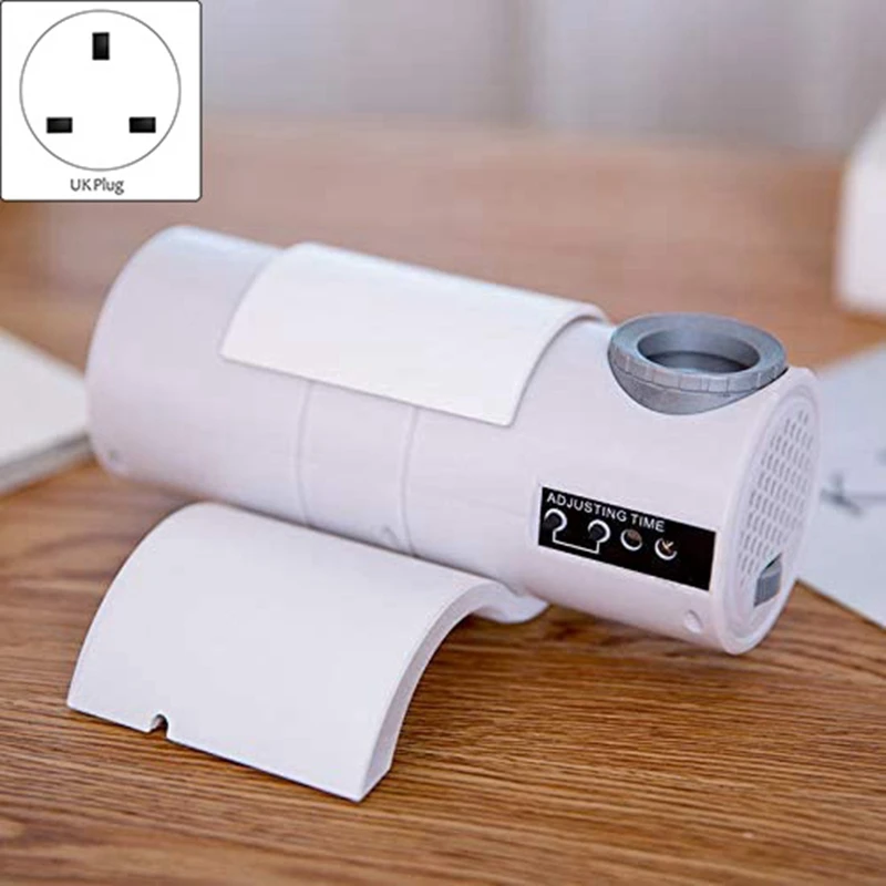 デジタル LED プロジェクション卓上時計サイレントリモコンテーブルプロジェクターダイヤル壁時計リビングストア用、ホワイト、英国プラグ XY