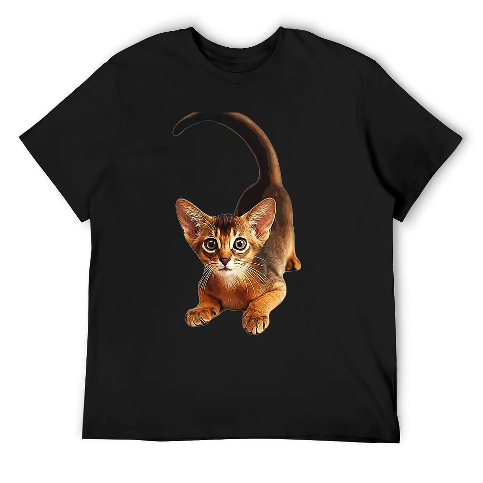 Футболка с абyssinian Cat, милые топы, летняя одежда, футболки большого размера Louboutins, мужские футболки в тяжелом весе для мужчин
