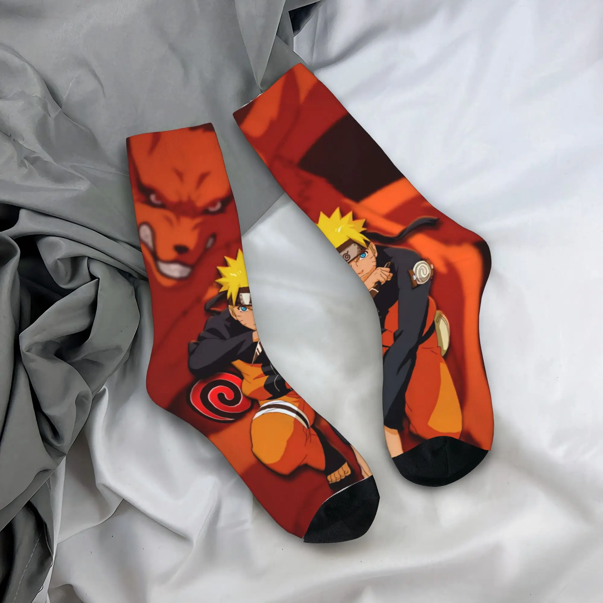 

Custom N-Narutoes Uzumakies Anime Men Women Crew Socks Unisex Funny Spring Summer Autumn Winter Dress Socks