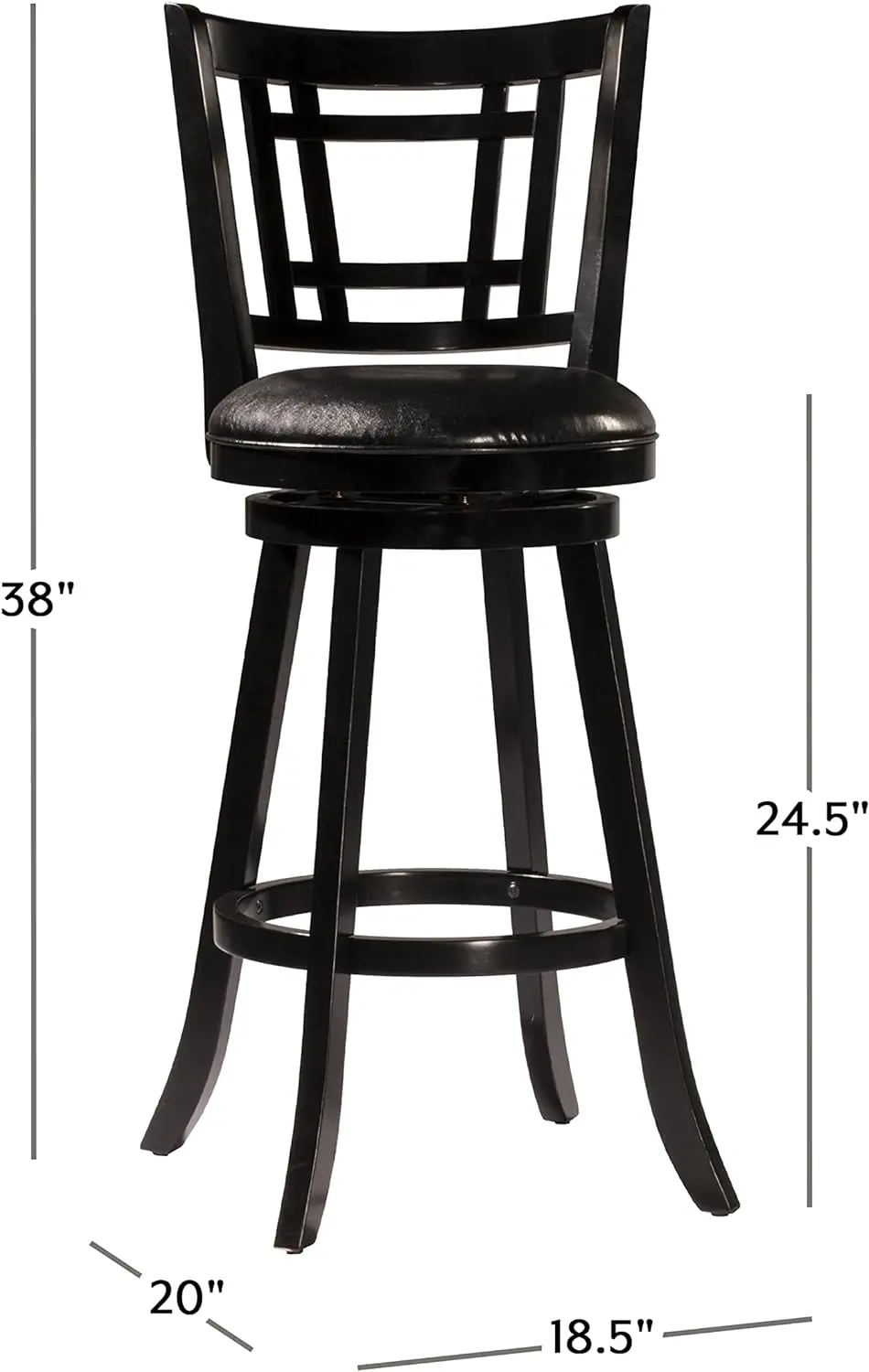 Шарнирный барный стул Fairfox, стойка, черный