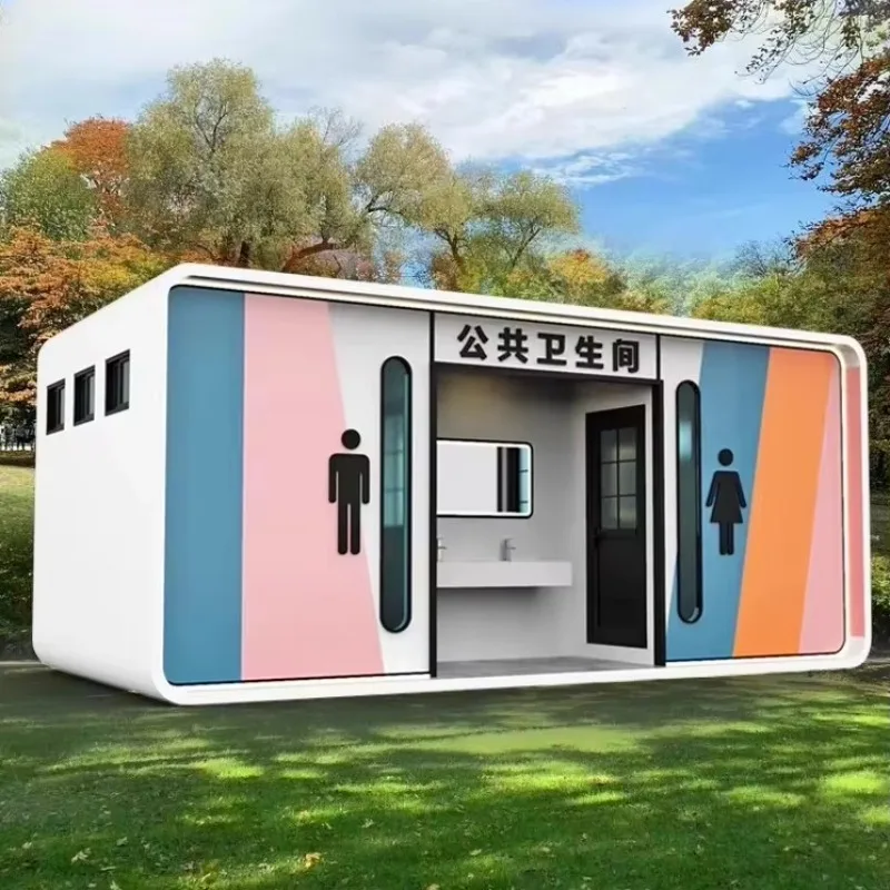 Customized Apple Cabin Prefab Mobile Public Restroom, Modular Toilet Unit, Eco-Friendly Portable Outdoor Bathroom for Tourist At