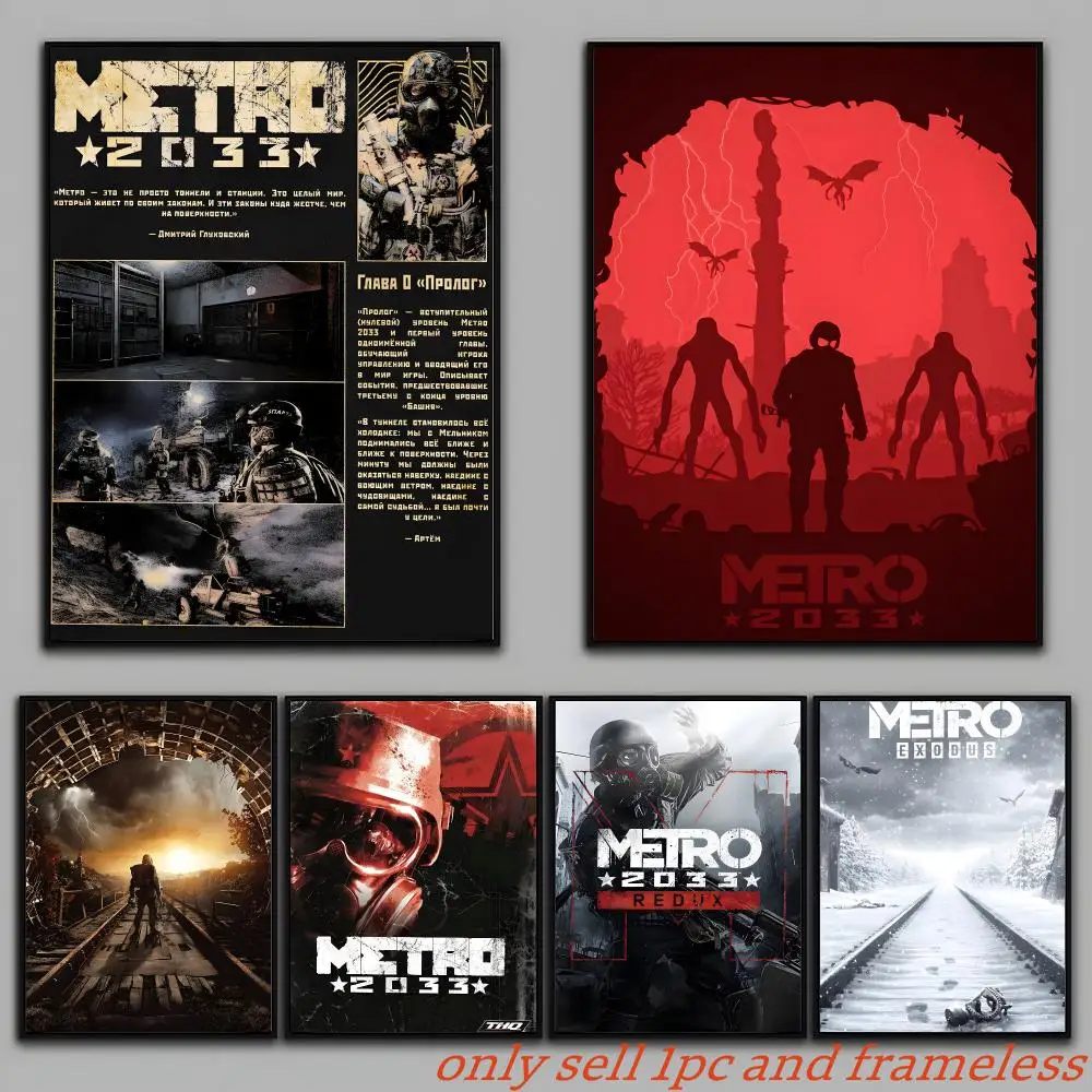 Wasteland World Game M-Metro Exodus Poster Wall Art Sticker Mural Photo Print Decorative Poster for Living Room Home Decor