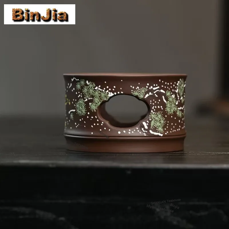 Yixing Zisha Clay Painting Tea Warmer Holder Candle Heater Stove Kettle Stand Boiling Water Carbon Furnace Chinese Tea Set Gift