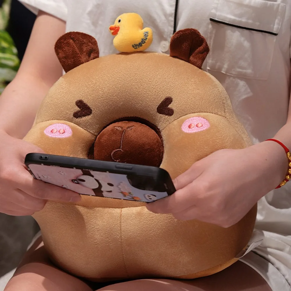 Removable Circular Capybara Nap Pillow Cartoon Fluffy Capybara Table Rest Pillow Soft Face Down Capybara Plush Pillow Library
