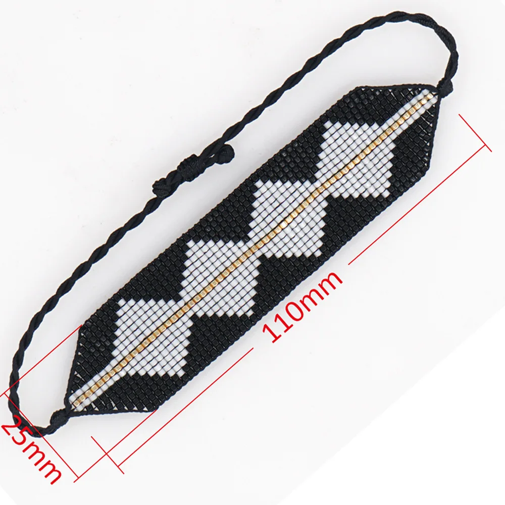 

Beaded bracelet Geometry Triangle Bohemia Adjustable "Retro" Trend Hand-woven female Simple Pattern Rice bead bracelet