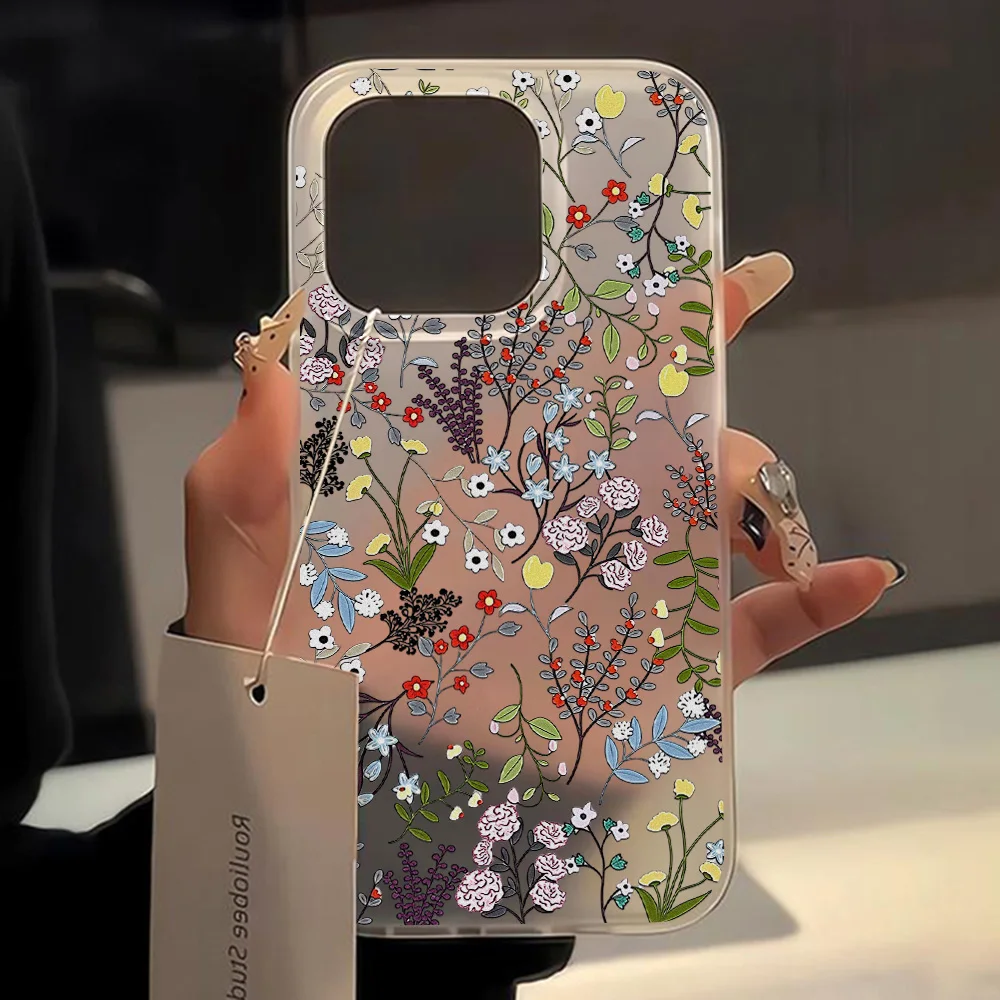 Oil Painting Flower Phone Case For iPhone 16 Pro 18 17 15 13 14 11 12 Pro Max 13 Mini 18Pro Max Ultra Thin Matte Clear Cover