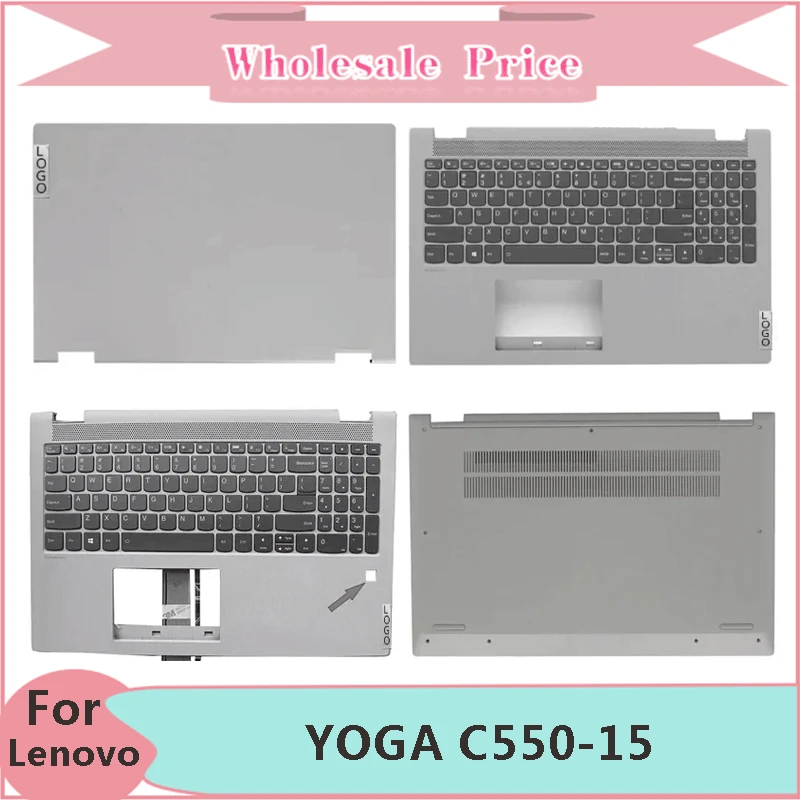 

New For Lenovo Flex 5-15 IIL05 ITL05 YOGA C550-15 Laptop LCD Back Cover Front Bezel Upper Palmrest Bottom Case Keyboard Hinges